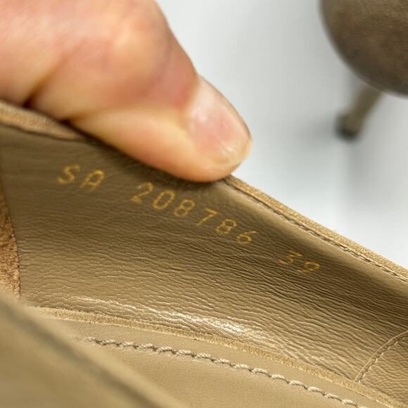 YSL Tribtoo Nude Suede Platform Pumps Size 39 Italy Y2K Stiletto Heels - Picture 10 of 13